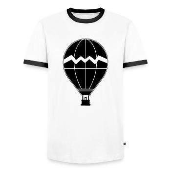 Luftballon - Männer Kontrast-T-Shirt - Weiß/Schwarz - Vorne - AI Model Female 172 light (172cm) & AI Model Male 178 dark (178cm)