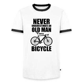 Lustiger Fahrrad Spruch - Männer Kontrast-T-Shirt - Weiß/Schwarz - Vorne - AI Model Female 172 light (172cm) & AI Model Male 178 dark (178cm)
