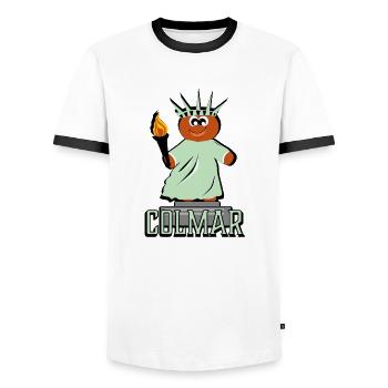 Colmar Statue de la liberté - T-shirt contrasté Homme - blanc/noir - Devant - AI Model Female 172 light (172cm) & AI Model Male 178 dark (178cm)