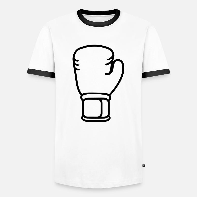 Boxhandschuh - Männer Kontrast-T-Shirt - Weiß/Schwarz