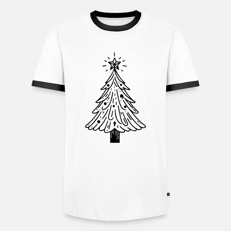 Christmas tree - Men's Ringer Shirt - white/black