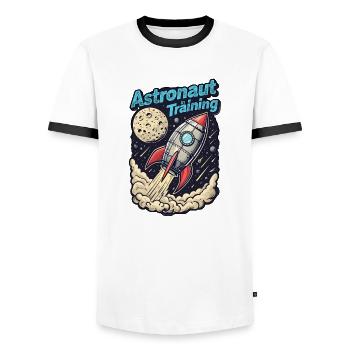 Astronaut in Training - Men's Ringer Shirt - white/black - Front - AI Model Female 172 light (172cm) & AI Model Male 178 dark (178cm)