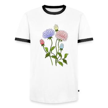 Blumen - Männer Kontrast-T-Shirt - Weiß/Schwarz - Vorne - AI Model Female 172 light (172cm) & AI Model Male 178 dark (178cm)