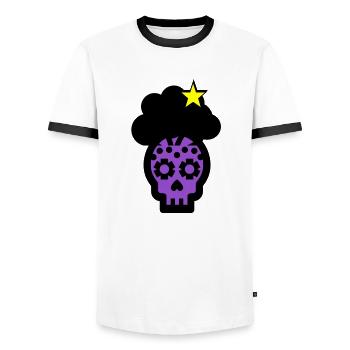 Punk Totenkopf - Männer Kontrast-T-Shirt - Weiß/Schwarz - Vorne - AI Model Female 172 light (172cm) & AI Model Male 178 dark (178cm)
