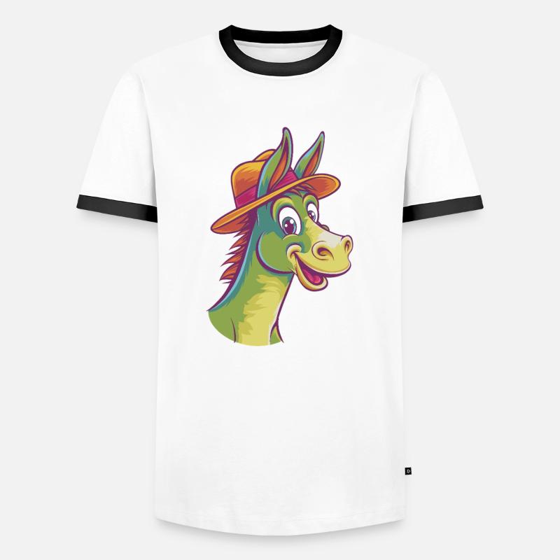 Cheerful Donkey - Men's Ringer Shirt - white/black