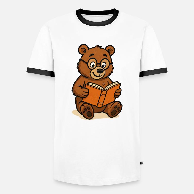 Bear comic book - Men's Ringer Shirt - white/black