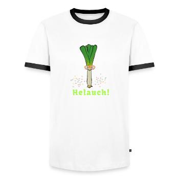 Helauch,helau, karneval,lauch, Kostüm, feiern - Männer Kontrast-T-Shirt - Weiß/Schwarz - Vorne - AI Model Female 172 light (172cm) & AI Model Male 178 dark (178cm)