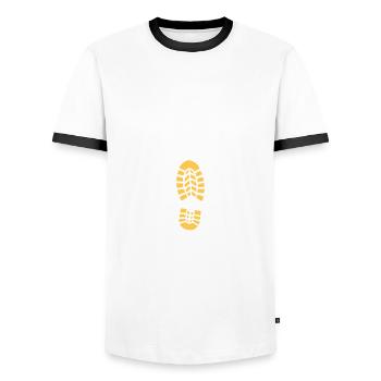 wandern - Männer Kontrast-T-Shirt - Weiß/Schwarz - Vorne - AI Model Female 172 light (172cm) & AI Model Male 178 dark (178cm)