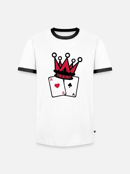 crown crown poker as Map1 - Men's Ringer Shirt - white/black
