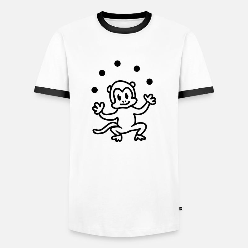 Circus - line - Men's Ringer Shirt - white/black