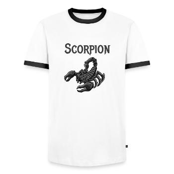 Scorpion signe du zodiaque. - T-shirt contrasté Homme - blanc/noir - Devant - AI Model Female 172 light (172cm) & AI Model Male 178 dark (178cm)