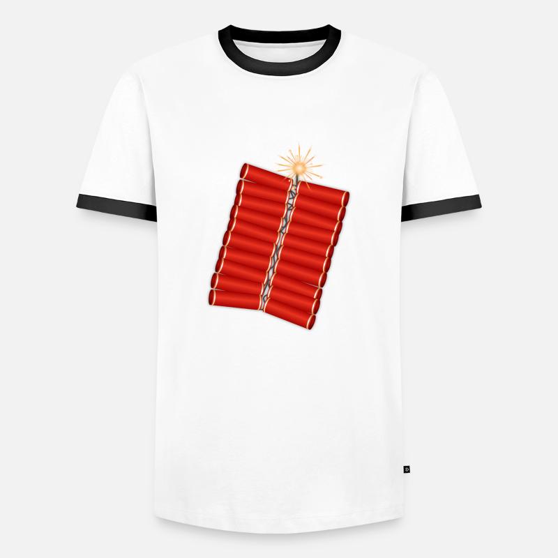 firecrackers - Men's Ringer Shirt - white/black