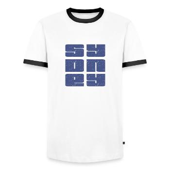 SYDNEY - T-shirt contrasté Homme - blanc/noir - Devant - AI Model Female 172 light (172cm) & AI Model Male 178 dark (178cm)