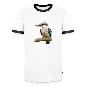 Kookaburra Bird Australia - Men's Ringer Shirt - white/black - Front - AI Model Female 172 light (172cm) & AI Model Male 178 dark (178cm)