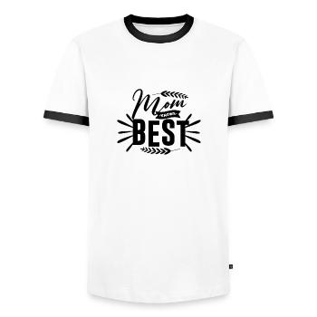 Mom knows Best - Männer Kontrast-T-Shirt - Weiß/Schwarz - Vorne - AI Model Female 172 light (172cm) & AI Model Male 178 dark (178cm)