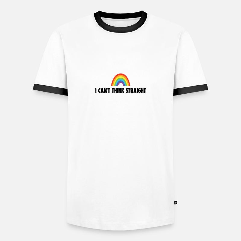I CAN'T THINK STRAIGHT - Männer Kontrast-T-Shirt - Weiß/Schwarz