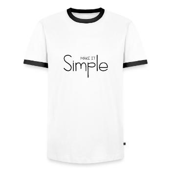 Make it Simple - Men's Ringer Shirt - white/black - Front - AI Model Female 172 light (172cm) & AI Model Male 178 dark (178cm)