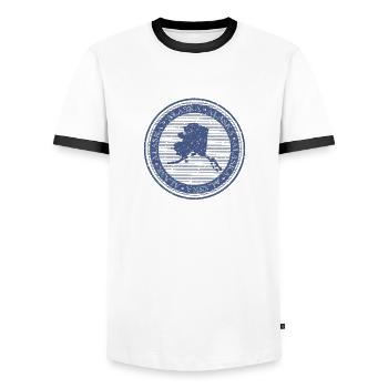 ALASKA - T-shirt contrasté Homme - blanc/noir - Devant - AI Model Female 172 light (172cm) & AI Model Male 178 dark (178cm)