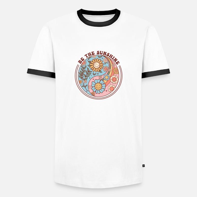 be the sunshine - Männer Kontrast-T-Shirt - Weiß/Schwarz