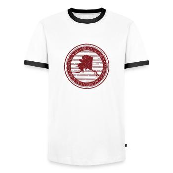 ALASKA - T-shirt contrasté Homme - blanc/noir - Devant - AI Model Female 172 light (172cm) & AI Model Male 178 dark (178cm)