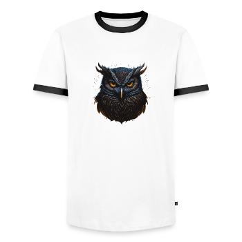 Cute Owls Face - Men's Ringer Shirt - white/black - Front - AI Model Female 172 light (172cm) & AI Model Male 178 dark (178cm)