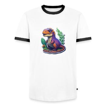 Dinosaur Baby - Männer Kontrast-T-Shirt - Weiß/Schwarz - Vorne - AI Model Female 172 light (172cm) & AI Model Male 178 dark (178cm)