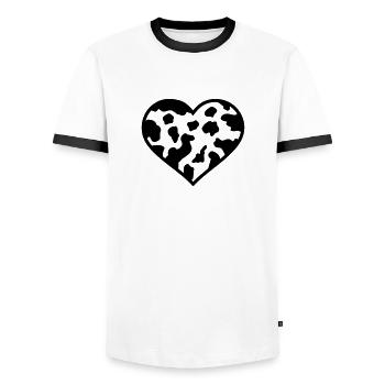Kuh - Männer Kontrast-T-Shirt - Weiß/Schwarz - Vorne - AI Model Female 172 light (172cm) & AI Model Male 178 dark (178cm)