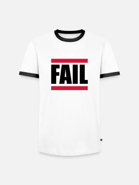 FAIL - Männer Kontrast-T-Shirt - Weiß/Schwarz