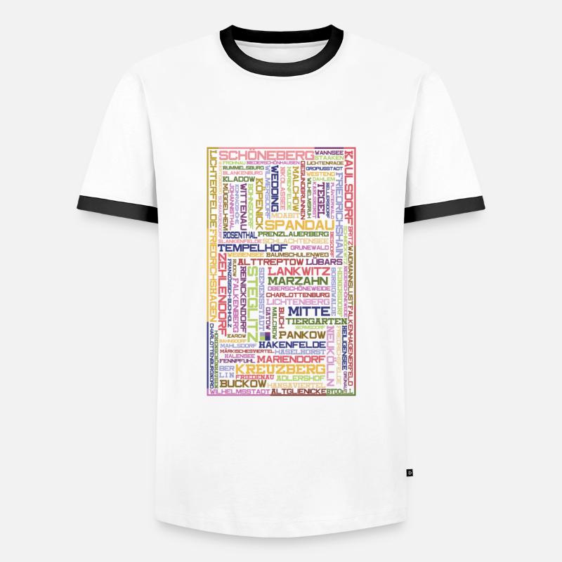 Districts Mosaik - Berlin - Men's Ringer Shirt - white/black