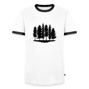 Wald, Bäume, Baum - Männer Kontrast-T-Shirt - Weiß/Schwarz - Vorne - AI Model Female 172 light (172cm) & AI Model Male 178 dark (178cm)