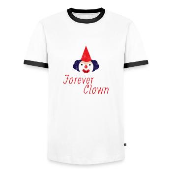 Clown: Forever Clown - Geschenk - Männer Kontrast-T-Shirt - Weiß/Schwarz - Vorne - AI Model Female 172 light (172cm) & AI Model Male 178 dark (178cm)