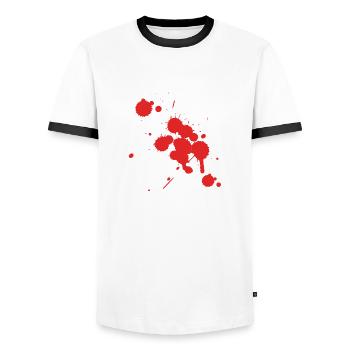 Bloody Bloody Shirt - Männer Kontrast-T-Shirt - Weiß/Schwarz - Vorne - AI Model Female 172 light (172cm) & AI Model Male 178 dark (178cm)