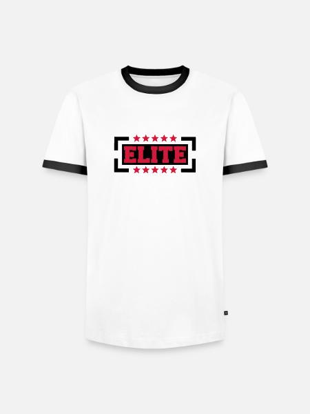 Elite Logo - Men's Ringer Shirt - white/black
