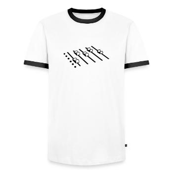 DJ - Men's Ringer Shirt - white/black - Front - AI Model Female 172 light (172cm) & AI Model Male 178 dark (178cm)
