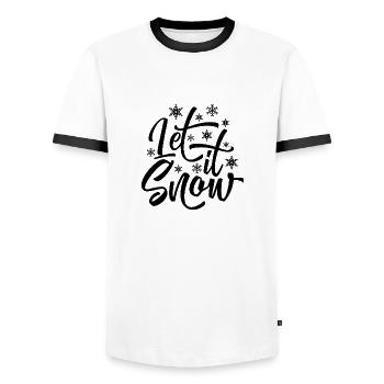 LET IT SNOW - Männer Kontrast-T-Shirt - Weiß/Schwarz - Vorne - AI Model Female 172 light (172cm) & AI Model Male 178 dark (178cm)