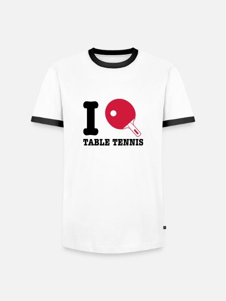 table tennis - Men's Ringer Shirt - white/black
