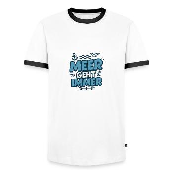 Meer geht immer - Männer Kontrast-T-Shirt - Weiß/Schwarz - Vorne - AI Model Female 172 light (172cm) & AI Model Male 178 dark (178cm)