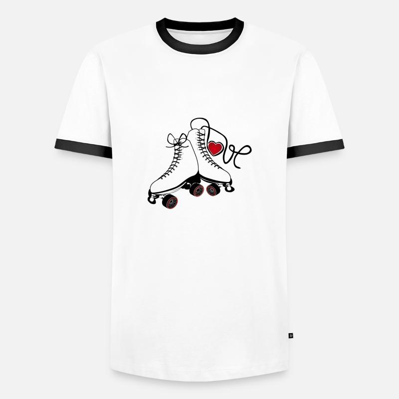 Senkel Rollkunstlauf Schuh 2 - Männer Kontrast-T-Shirt - Weiß/Schwarz