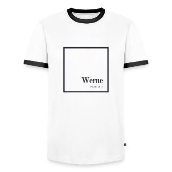 Werne an der Lippe - T-shirt contrasté Homme - blanc/noir - Devant - AI Model Female 172 light (172cm) & AI Model Male 178 dark (178cm)