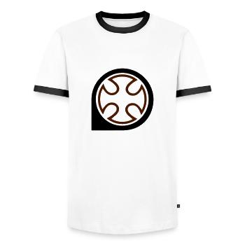 Croix celtique - T-shirt contrasté Homme - blanc/noir - Devant - AI Model Female 172 light (172cm) & AI Model Male 178 dark (178cm)