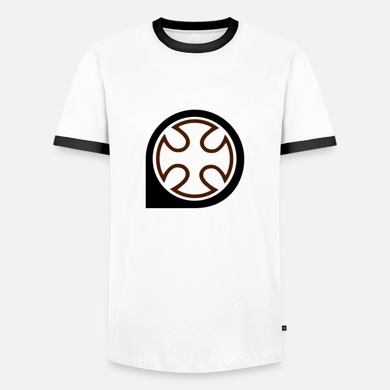 CELTIC CROSS - Men's Ringer Shirt - white/black