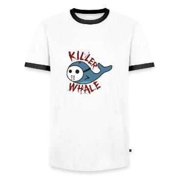 Killer Wal lustige Geschenkidee - Männer Kontrast-T-Shirt - Weiß/Schwarz - Vorne - AI Model Female 172 light (172cm) & AI Model Male 178 dark (178cm)
