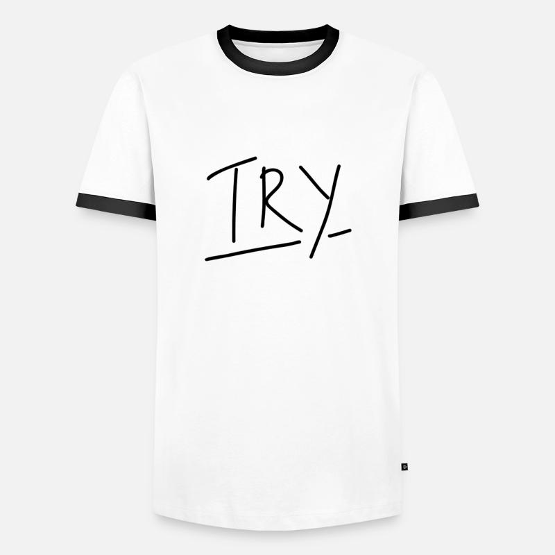 try - Männer Kontrast-T-Shirt - Weiß/Schwarz