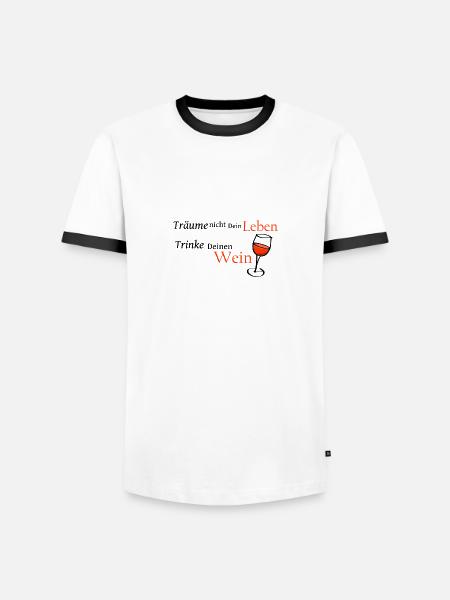 Wein Weisheit - Männer Kontrast-T-Shirt - Weiß/Schwarz