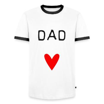 DAD. - DAD. VATERTAG. - Gute Nacht, Dad. - Männer Kontrast-T-Shirt - Weiß/Schwarz - Vorne - AI Model Female 172 light (172cm) & AI Model Male 178 dark (178cm)
