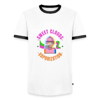 Vapenation transparente - T-shirt contrasté Homme - blanc/noir - Devant - AI Model Female 172 light (172cm) & AI Model Male 178 dark (178cm)