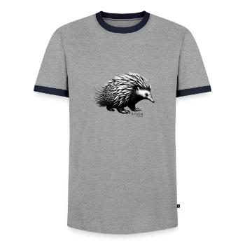 Ameisenigel Australiens - Männer Kontrast-T-Shirt - Grau/Navy  - Vorne - AI Model Female 172 light (172cm) & AI Model Male 178 light (178cm)