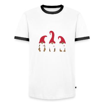 Weihnachtszwerge - Männer Kontrast-T-Shirt - Weiß/Schwarz - Vorne - AI Model Female 172 light (172cm) & AI Model Male 178 dark (178cm)