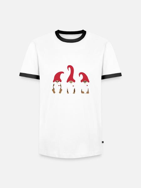 Christmas gnomes - Men's Ringer Shirt - white/black