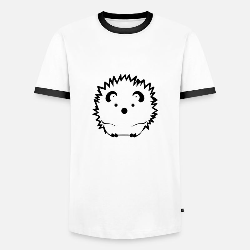 Igel - Männer Kontrast-T-Shirt - Weiß/Schwarz